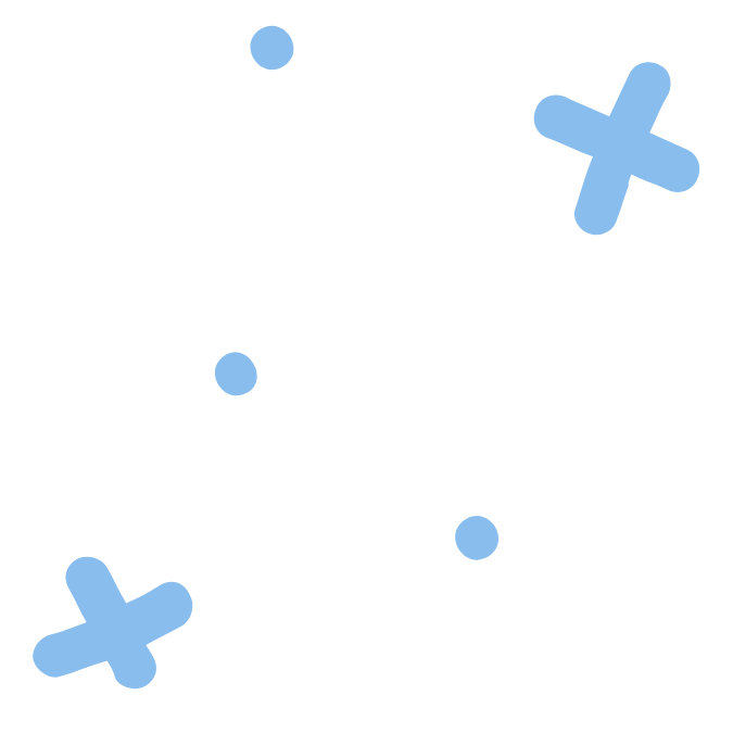 Light blue crosses and dots motifs symbols for Modern Memphis Vibes at Fifth Unicorn, Art Workshops and DIY Art Kits located in Newport, North Brisbane