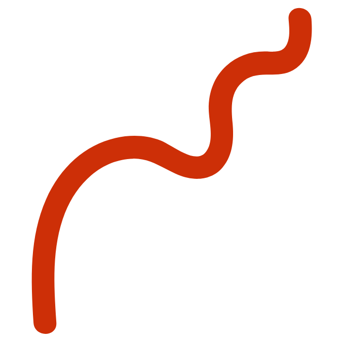 Deep red squiggly line motif symbol for Modern Memphis Vibes at Fifth Unicorn, Art Workshops and DIY Art Kits located in Newport, North Brisbane
