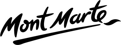 Mont Marte logo with paintbrush illustration below words
